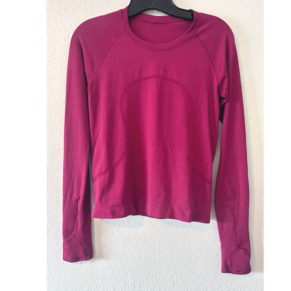 Lululemon Swiftly Tech Long Sleeve 2.0 Magenta Purple Running Shirt SZ 6